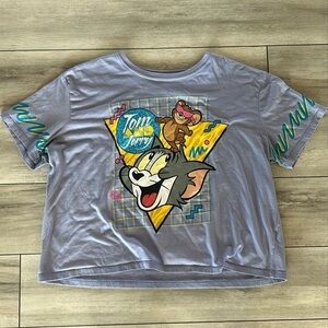 Tom & Jerry graphic oversized crop tee shirt XXL